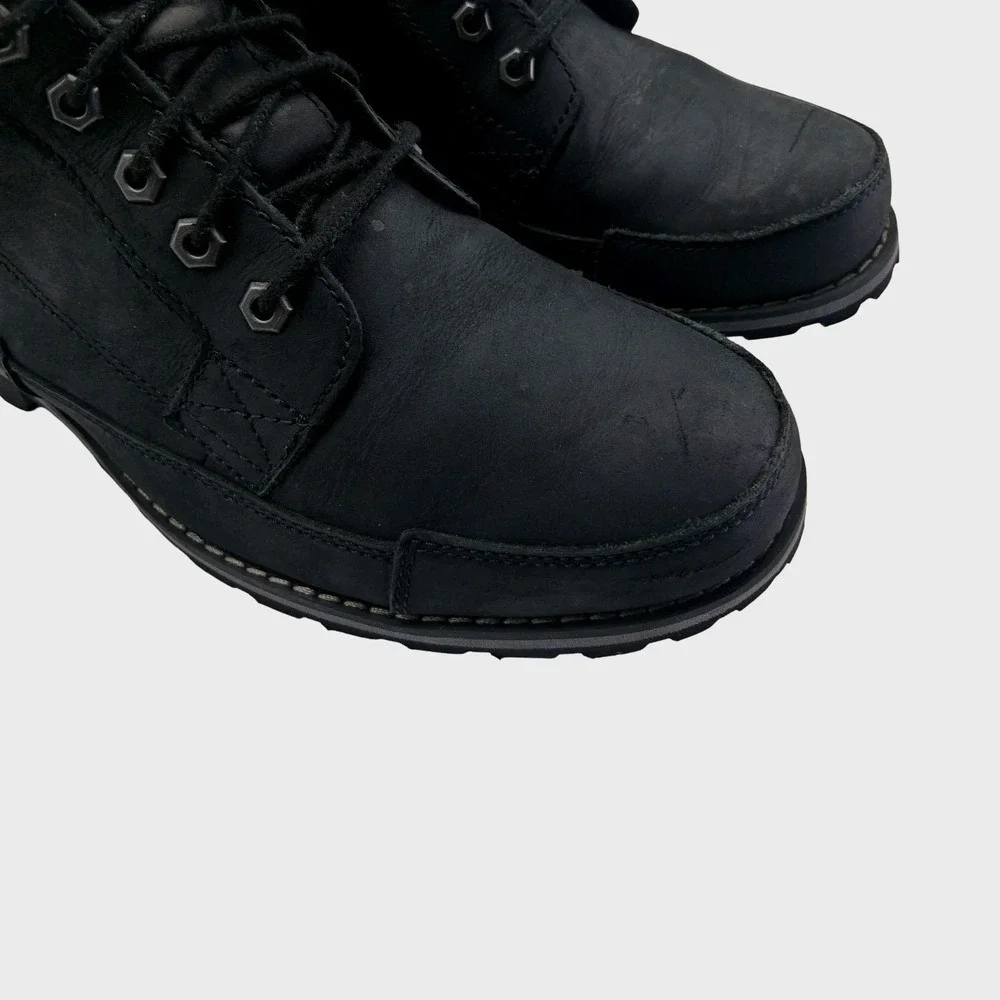 Timberland Boots Mens Size 10 Black Nubuck Combat Ankle Work Lug Sole A2NVQ